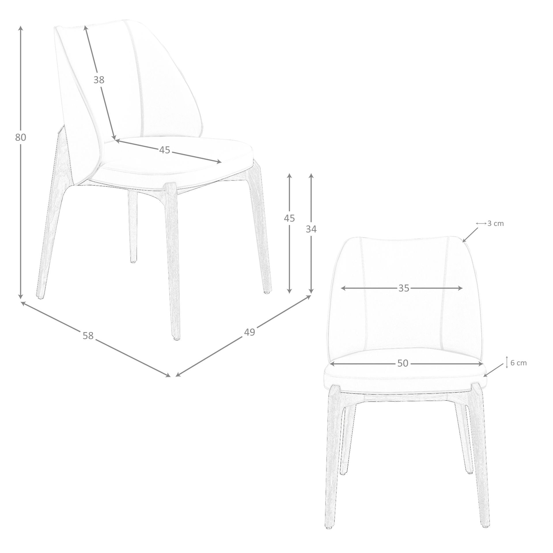 Sedia in similpelle crema