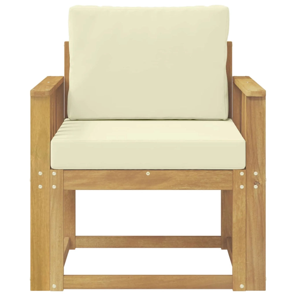 2 Pezzo Set di divani da esterno-Sofa da giardino Poliestere Bianco e Crema 704970