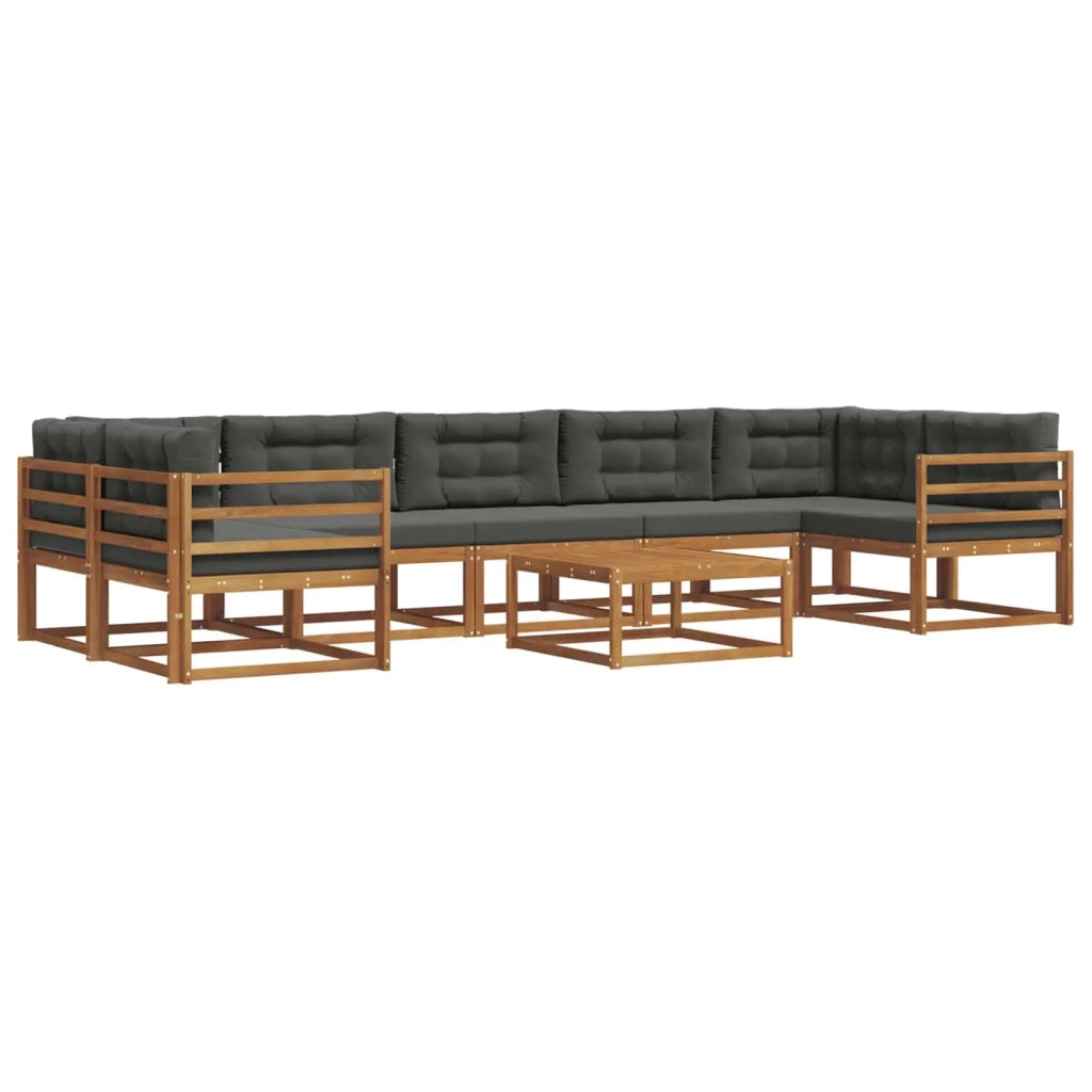 Set di divani da esterno con cuscino 8 pcs Naturale e Antracite 3367320