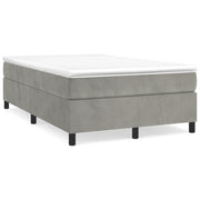 Giroletto a Molle con Materasso Grigio Chiaro 120x190cm Velluto