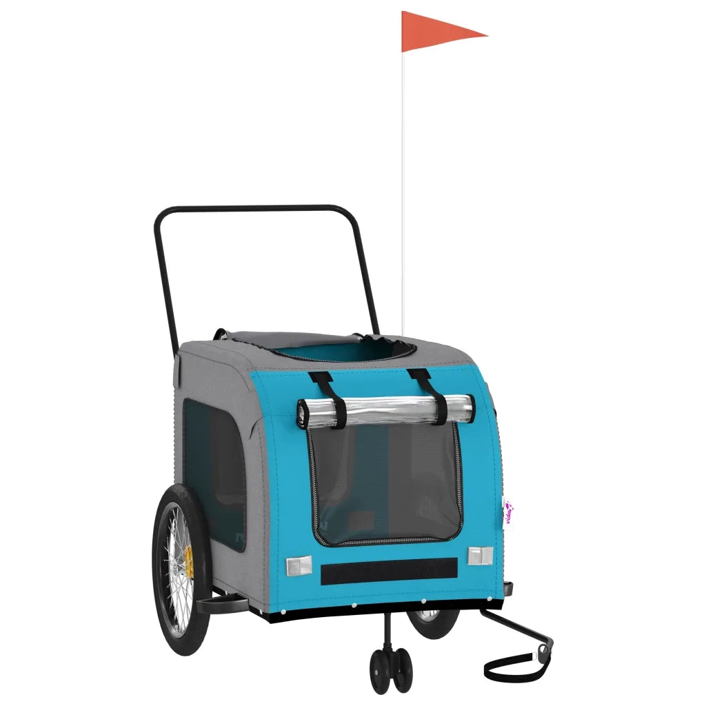 Rimorchio da Bici per Animali Blu e Grigio Oxford e Ferro 93862
