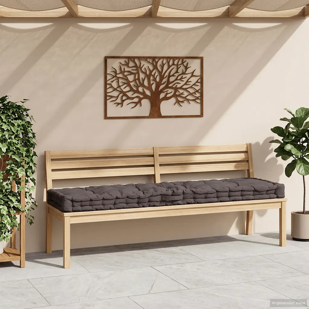 Cuscino per pallet | Cuscini per sedie e Pavimento in Cotone 120x40x7 cm Antracite