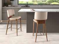 Sgabello similipelle crema