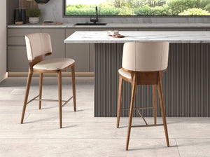 Sgabello similipelle crema