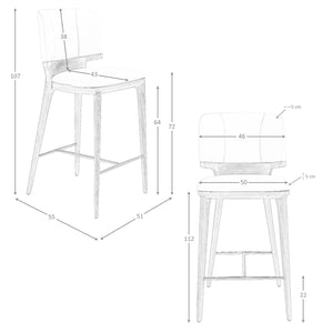 Sgabello similipelle crema
