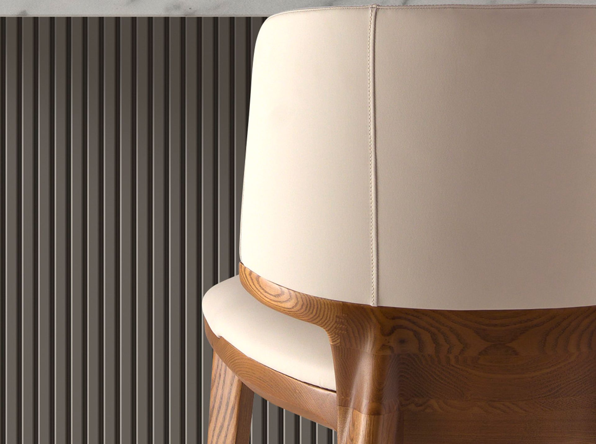 Sgabello similipelle crema