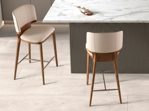 Sgabello similipelle crema