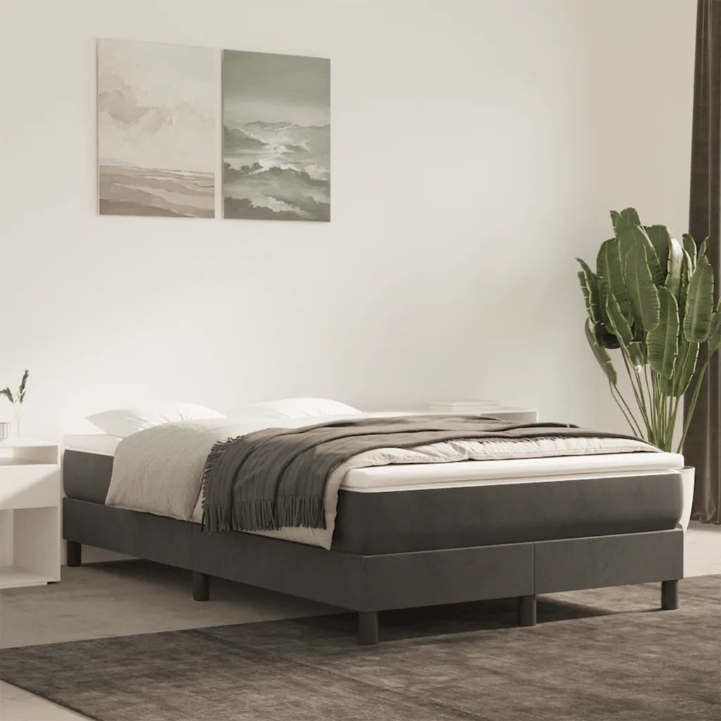 Materasso a Molle-Materasso per letto Grigio Scuro 140x210x20 cm in Velluto