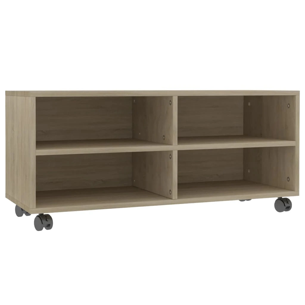 Mobile TV multimediale scaffale TV credenza mobile TV sala da pranzo soggiorno camera da letto con rotelle legno ingegnerizzato rovere Sonoma marrone 02_0026936