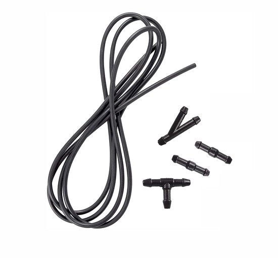 Kit di connessione per tubo di lavaggio parabrezza 3 metri - Set di connettori di divisione 4 pezzi - Kit di tubi di connessione - Grande compatibilità - Facile da installare - Tubo di spruzzo per lavaggio parabrezza