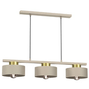 Lampada sospesa a barra Marti Luminex beige oro 3xE27
