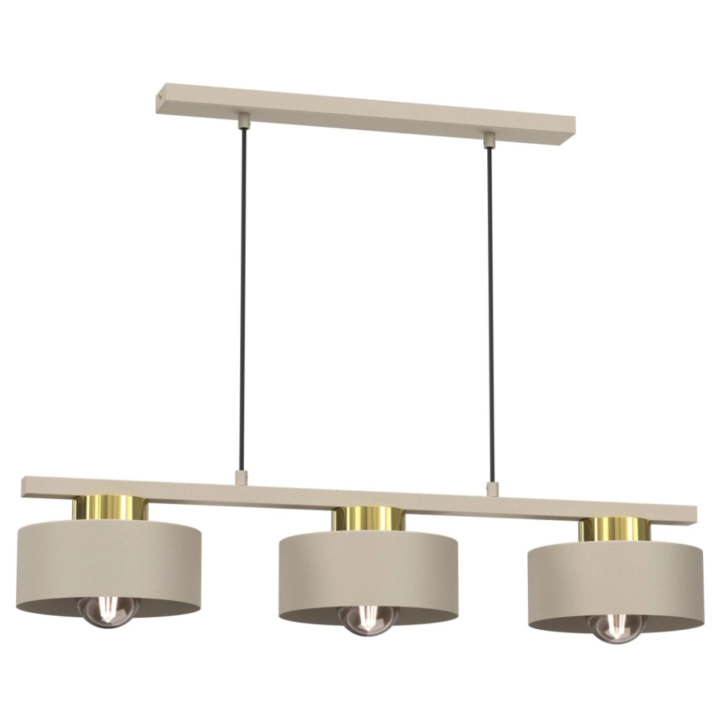 Lampada sospesa a barra Marti Luminex beige oro 3xE27