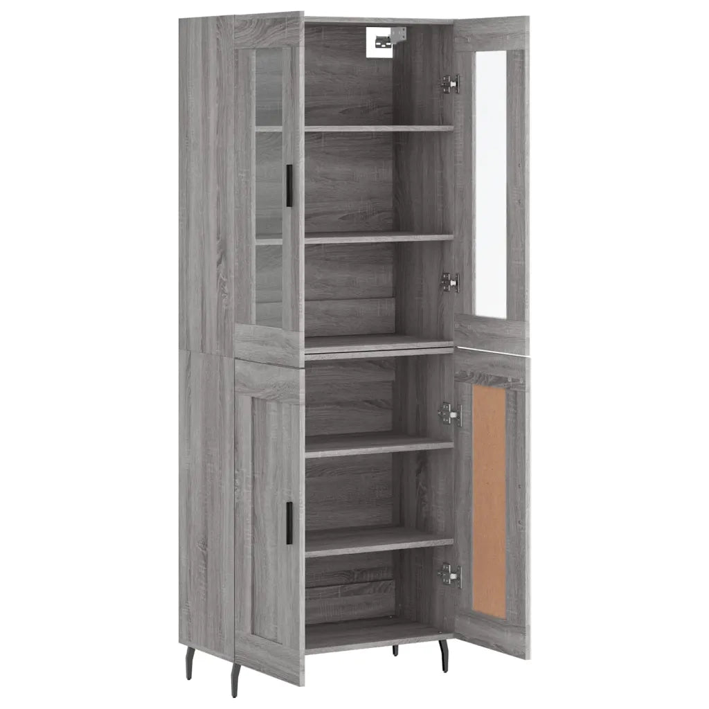 Credenza Grigio Sonoma 69,5x34x180 cm in Legno Multistrato 3198359