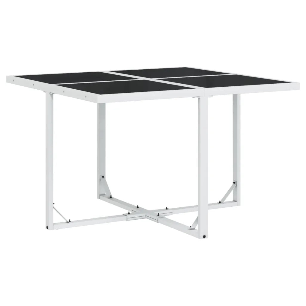 vidaXL Set da Pranzo da Giardino 9 pz con Cuscini Bianco in Textilene