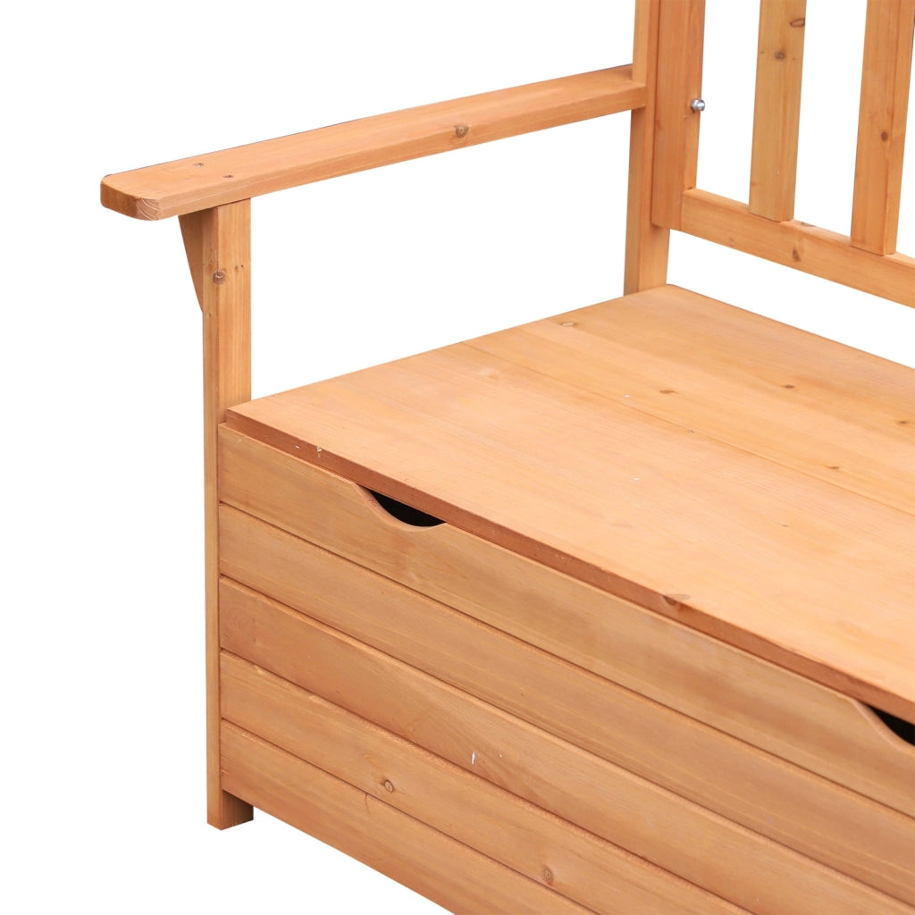 Panchina da Giardino 2 Posti con Vano Contenitore in Legno 112x58x84 cm