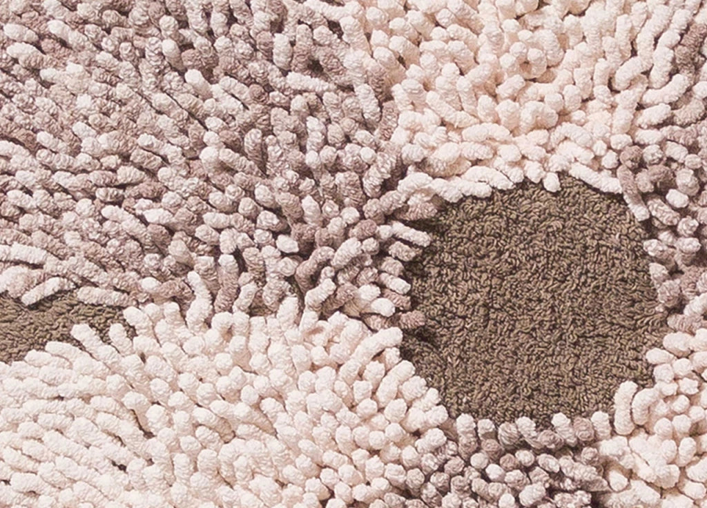 Tappeto A Fiore Casa Bagno Cotone Spugna Morbida Antiscivolo Flower Tortora