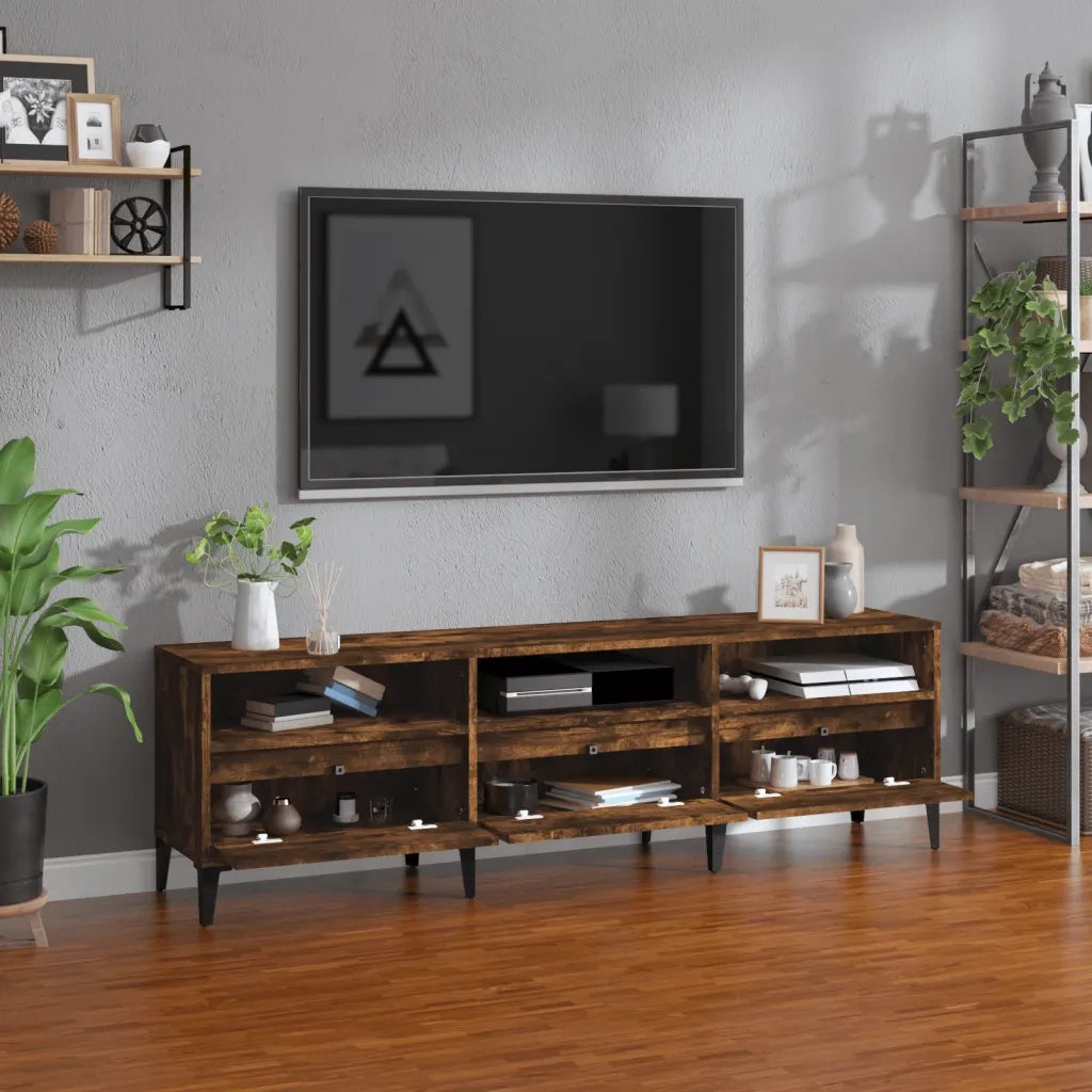Mobile TV | Armadietto TV | Mobile Porta TV Rovere Fumo 150x30x44,5 cm in Legno Multistrato
