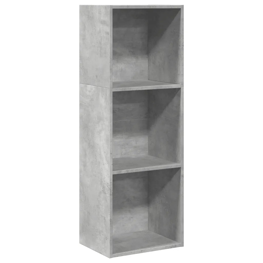 Libreria-Scaffale per Libri-Mobile di Stoccaggio Grigio Cemento 40x30x114 cm in Legno Multistrato