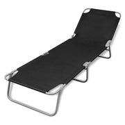 Lettino prendisole sedia a sdraio lettino prendisole letto da giardino mobili da giardino mobili da esterno pieghevoli acciaio verniciato a polvere nero 02_0012797