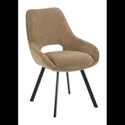 SEDIA KRYSTAL IN TESSUTO MARRONE DIM. 63X57X82CM