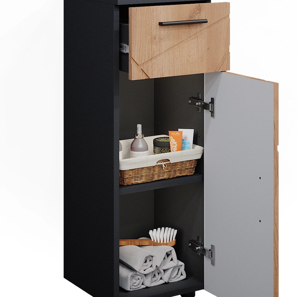 Mobiletto bagno Irma Rovere dorato/Antracite 30 x 81 cm Vicco