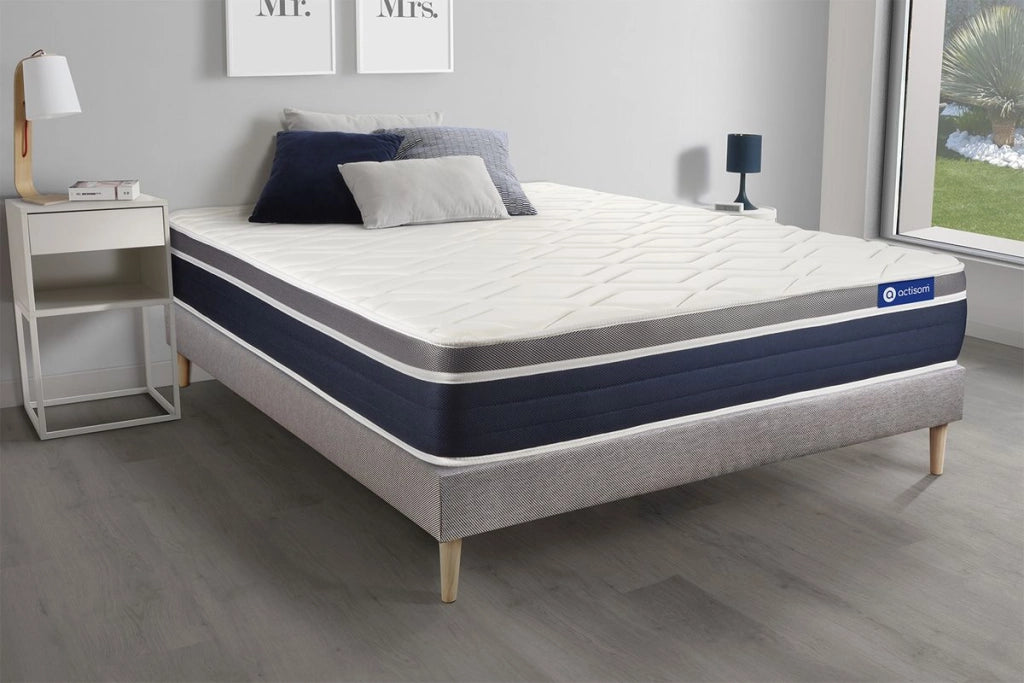 Kit rete e materasso Actilatex confort 130x220cm - Spessore : 26cm - Lattice e memory foam - Moderatamente rigido