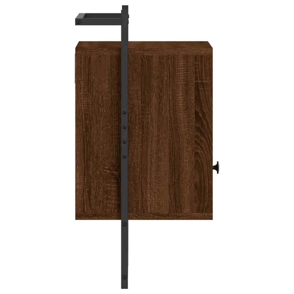 Comodino a Muro Rovere Marrone 40x30x61 cm Legno Multistrato 833441