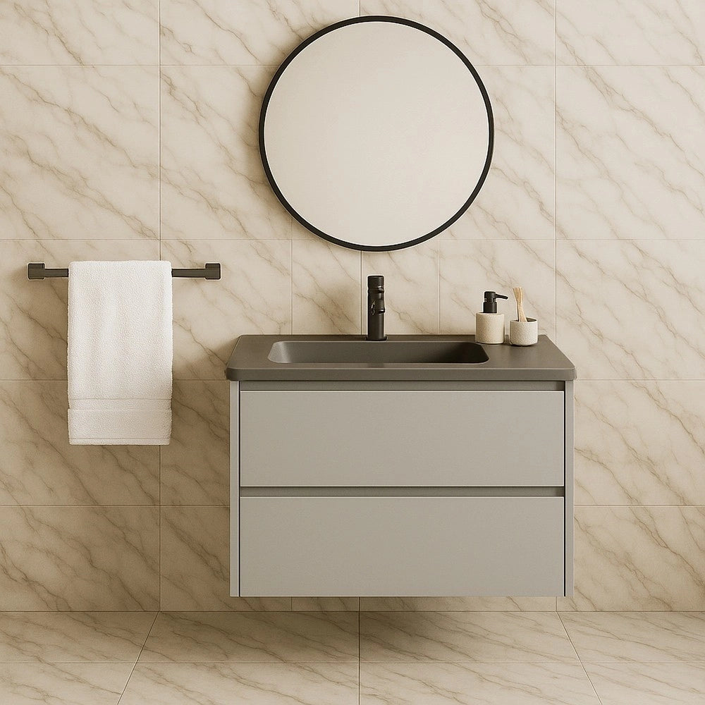Trade Shop - Porta Asciugamano Lungo 60cm A Parete Stilizzato Acciaio Grigio Accessorio Bagno 87944 -
