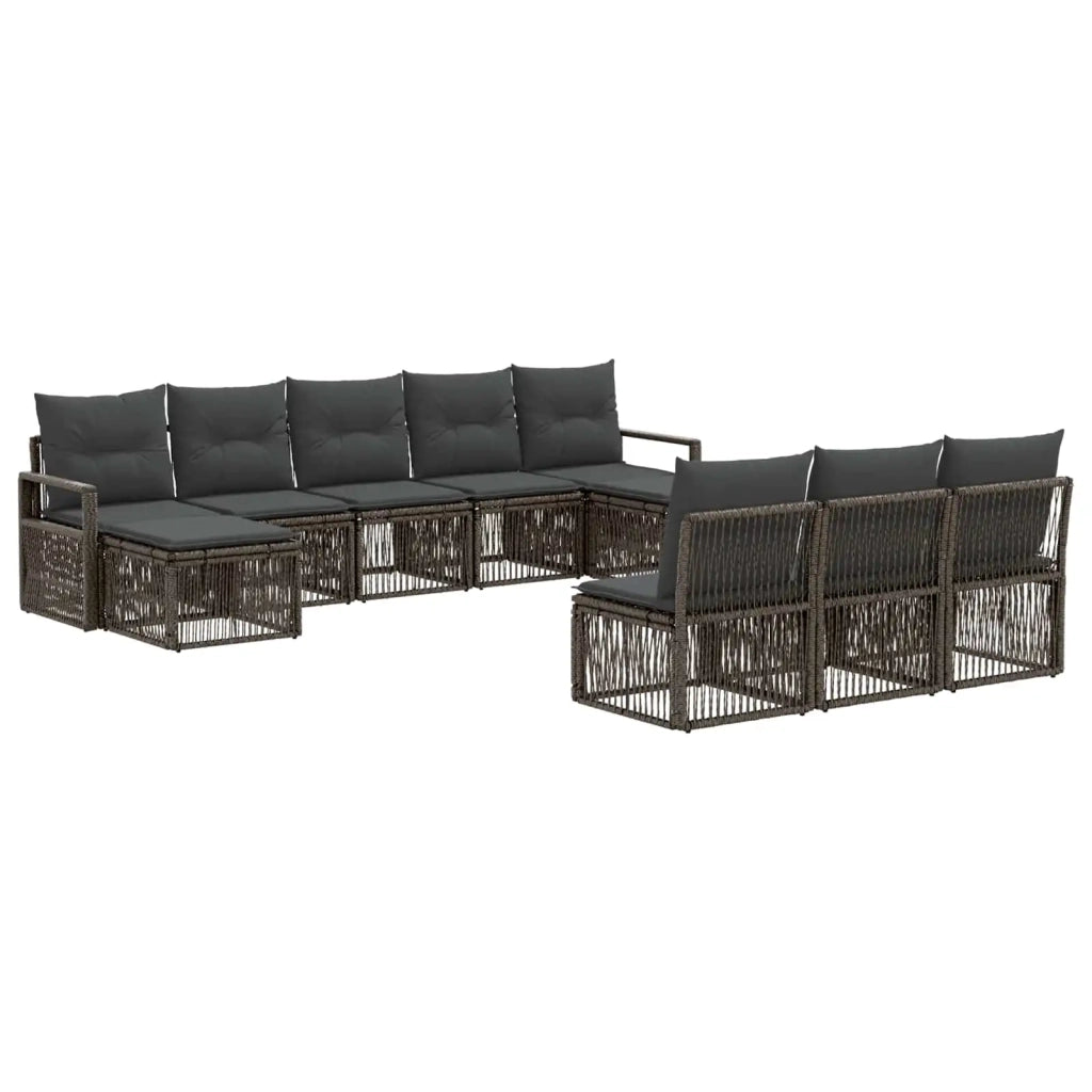 Set Divano da Giardino 10 pcs Grigio polyrattan 3435833