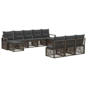 Set Divano da Giardino 10 pcs Grigio polyrattan 3435833