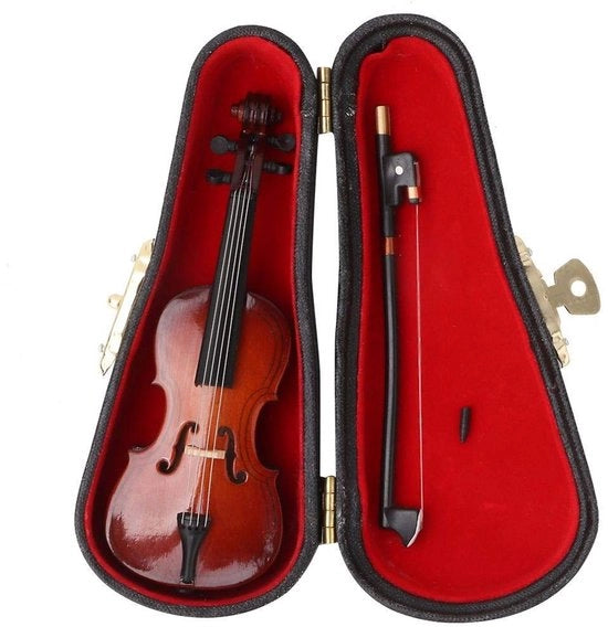 Replica di violoncello in miniatura - Ornamento in legno - Mini strumento musicale - Decorazione per bambola - Scatola regalo - Qualità professionale