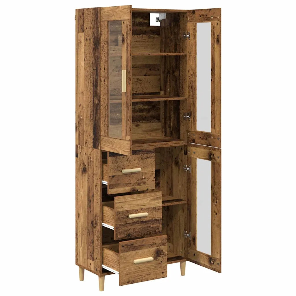 Credenza | Madia | Buffet da pranzo | Armadio da pranzo Legno vecchio 69,5 x 34 x 180 cm Legno multistrato