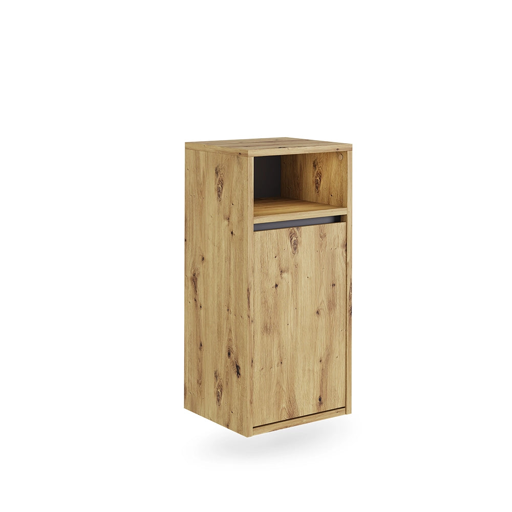 Vicco Mobiletto da bagno Artigiano/grigio 38 x 80 cm con cesto portabiancheria
