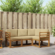 Set di divani da esterno con cuscino 4 pcs Naturale e Beige 3366311