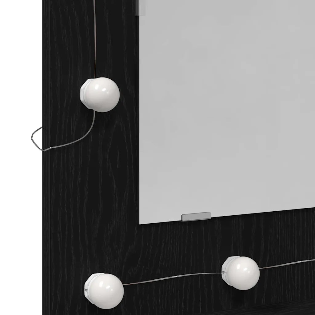 Mobiletto per specchio Rovere Nero 60 x 31,5 x 62 cm 873882