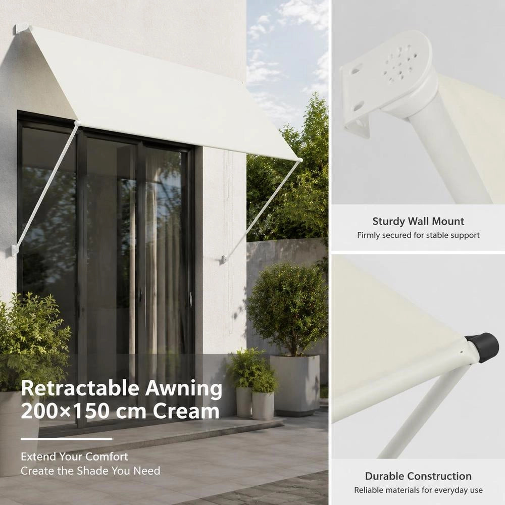 Retractable Awning 200x150 Cm Cream