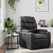 Divano Sedia-Poltrona reclinabile nera in similpelle 668754