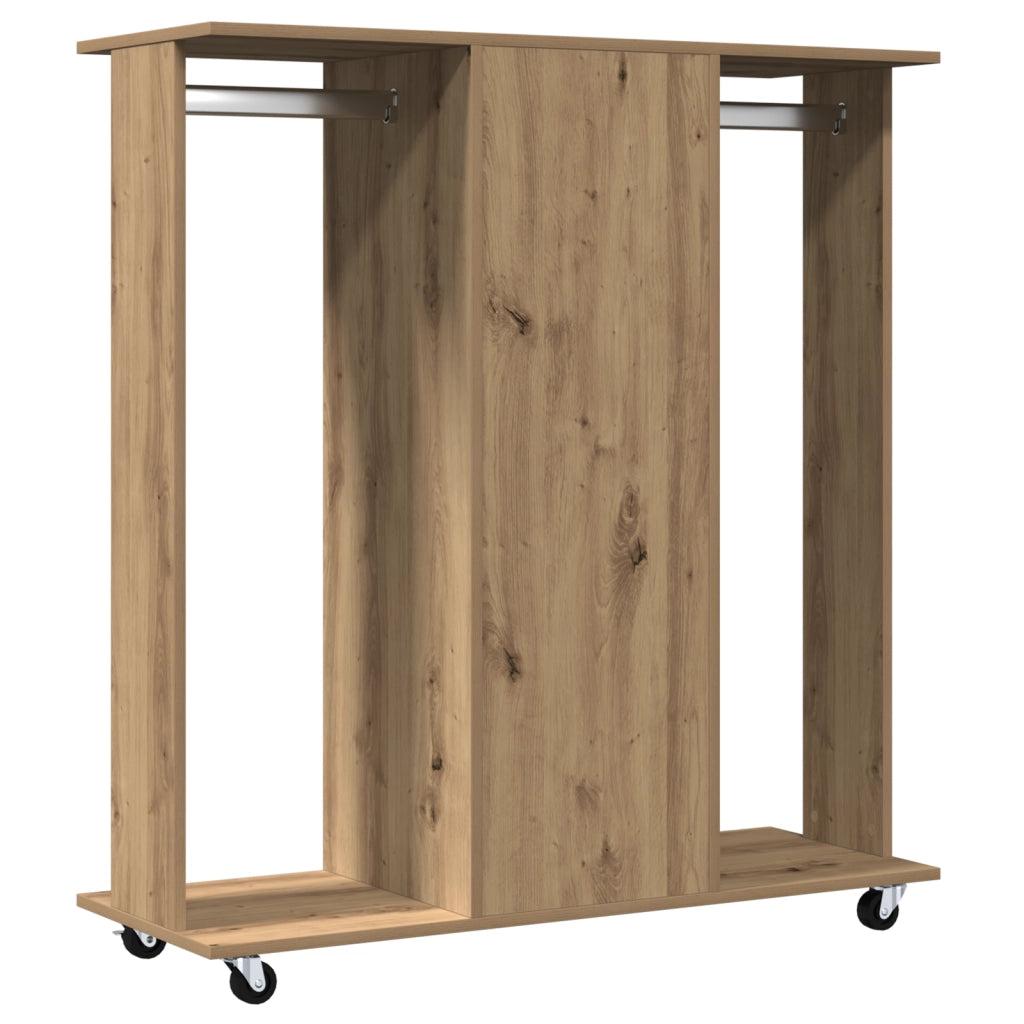 Armadio con ruote Rovere Artigianale 102x38x110 cm in Legno Ingegnerizzato