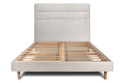Letto 180x200 cm con testiera in linea - tessuto bouclé