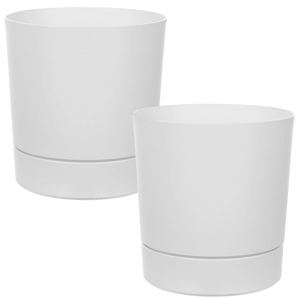 KADAX Vaso da fiori con coprivaso e sottovaso, rotondo, 14,5 cm, set da 2