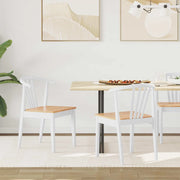 Sedia da pranzo 2 pcs bianco e naturale