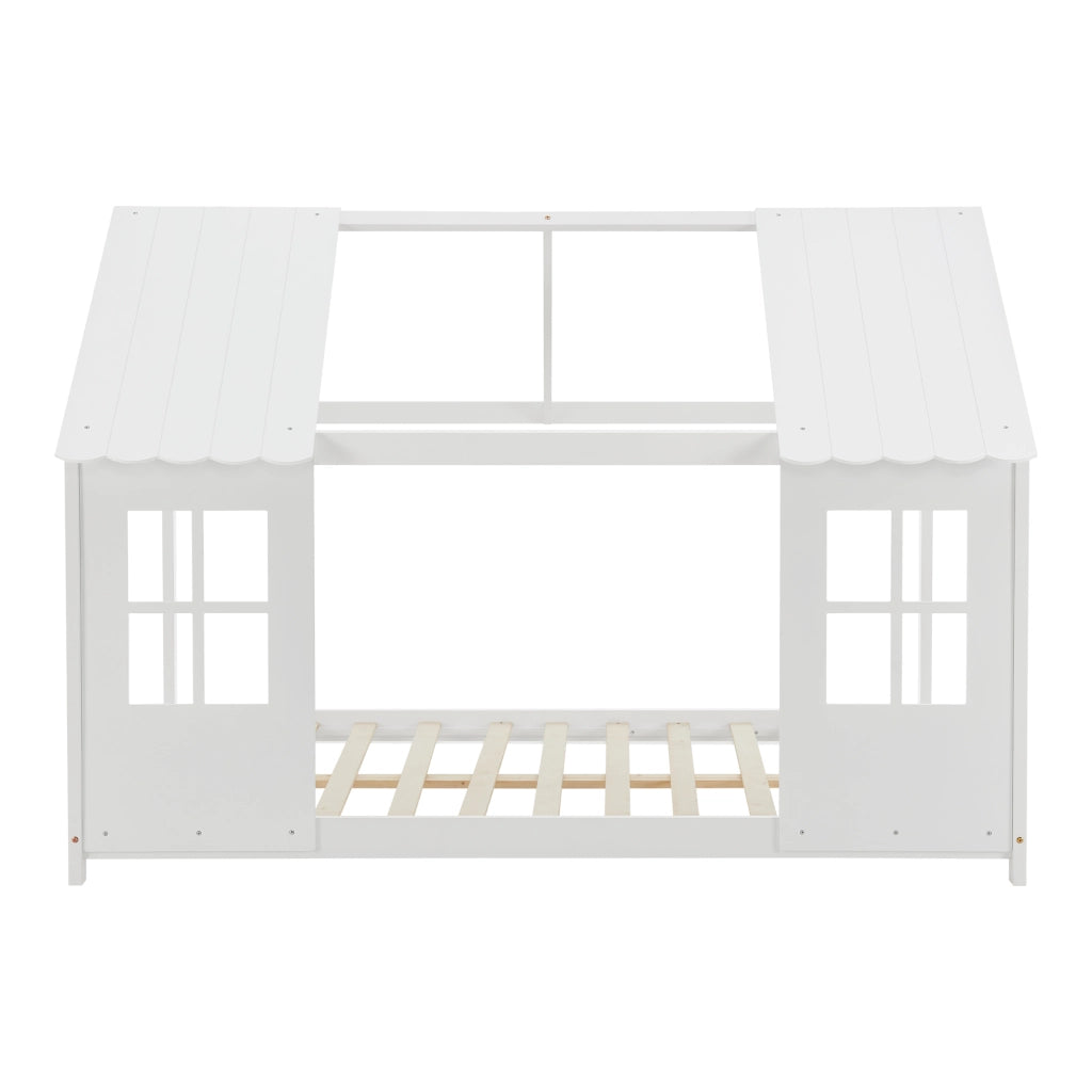 Letto Tostedt per Cameretta a Forma di Casetta con Materasso 120 x 200 Bianco [en.casa]