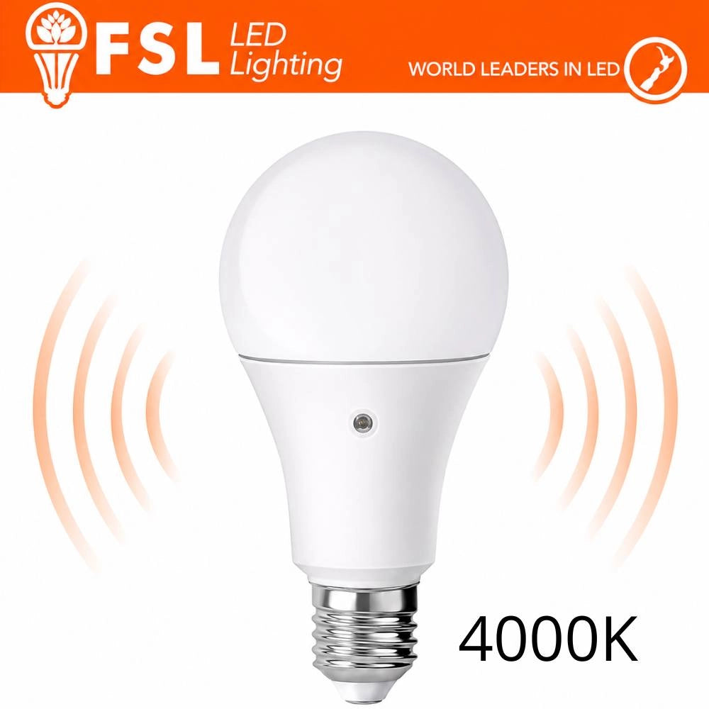 Lampadina led goccia e27 9w 4000k con sensore crepuscolare