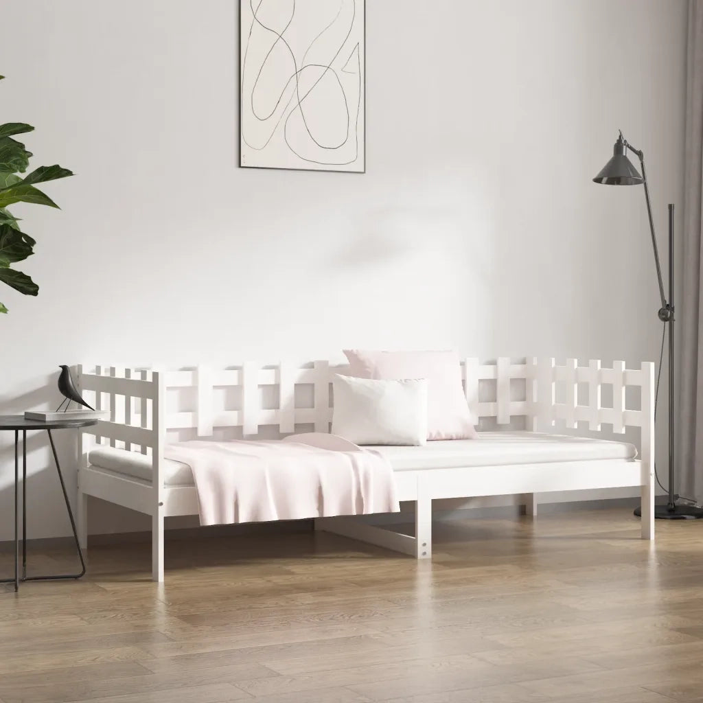 Dormeuse Bianca 90x190 cm in Legno Massello di Pino cod mxl 60385