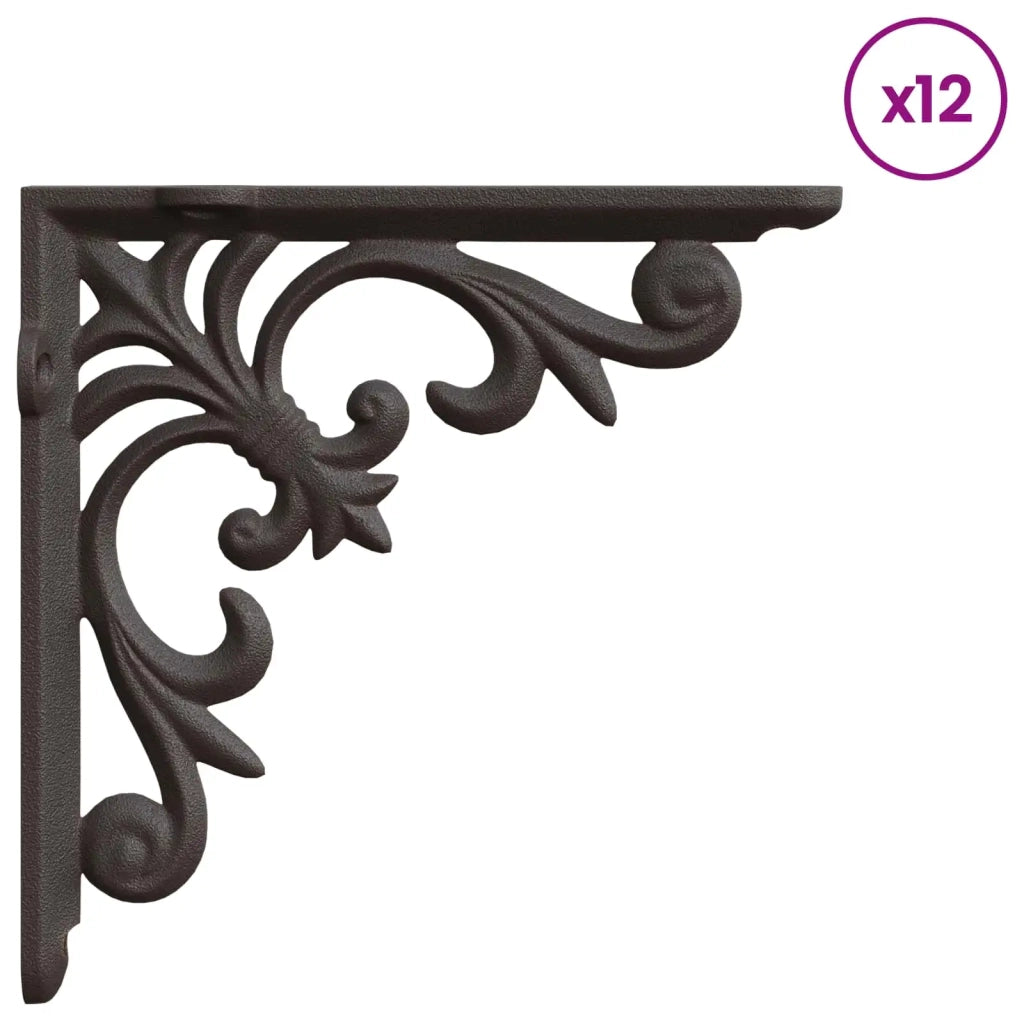 Supporti per mensole da parete 12 pz Marrone Antico 42038841