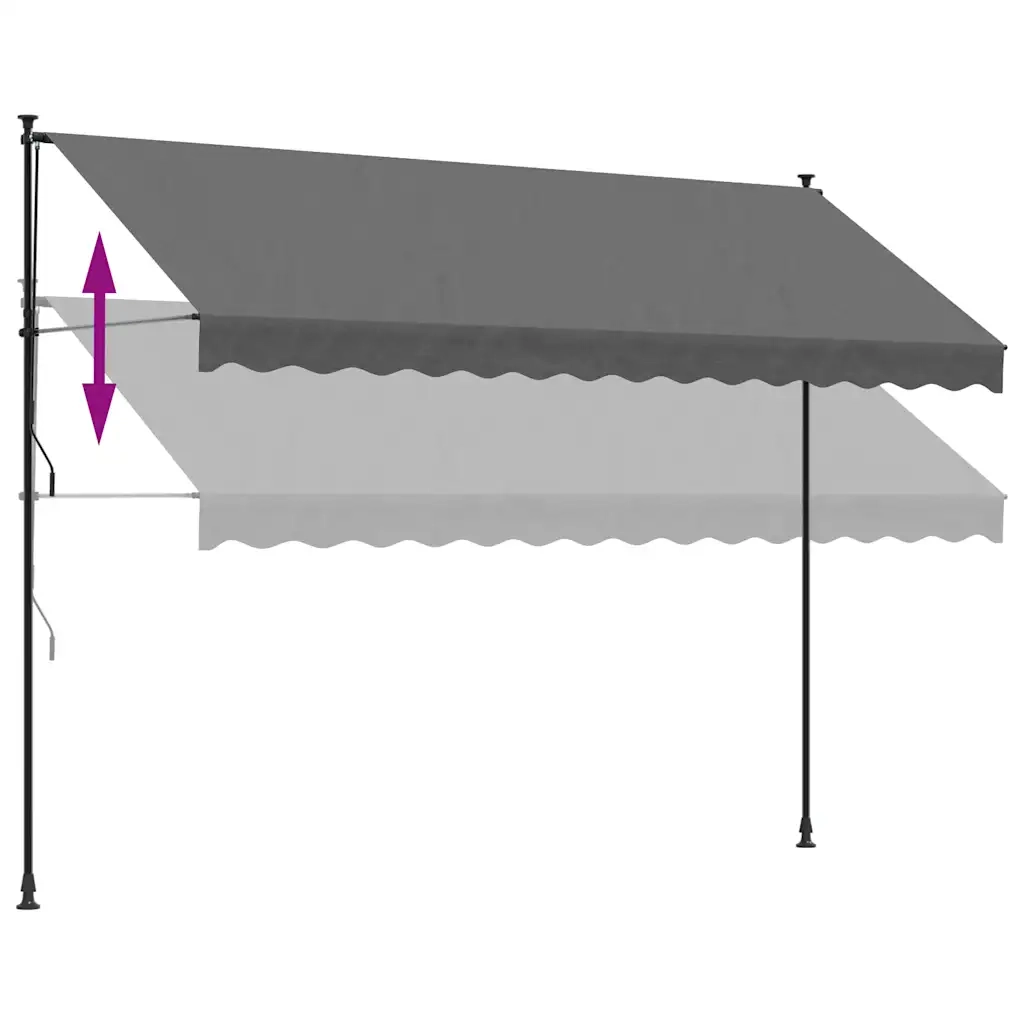 Tenda da Sole | Tenda parasole Retrattile Antracite 350x150 cm Tessuto e Acciaio