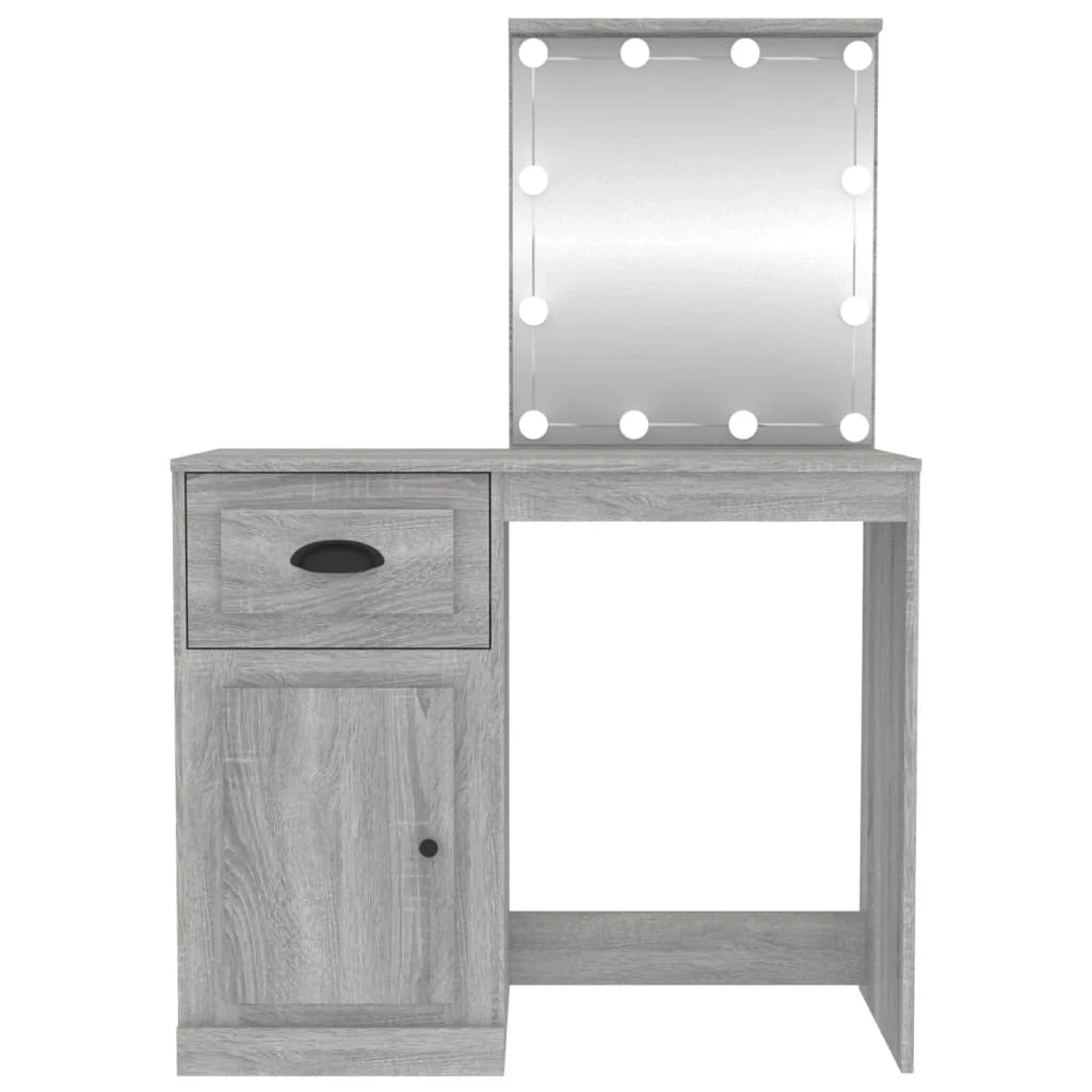 Toletta con illuminazione a LED 90 x 50 x 132,5 cm legno ingegnerizzato grigio 02_0006258