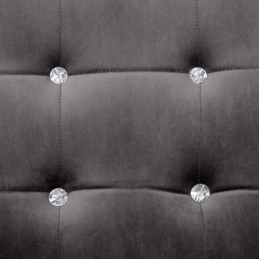 Divano | Divano da soggiorno | Sofa a 2 Posti con Braccioli Grigio Scuro Cromato e Velluto