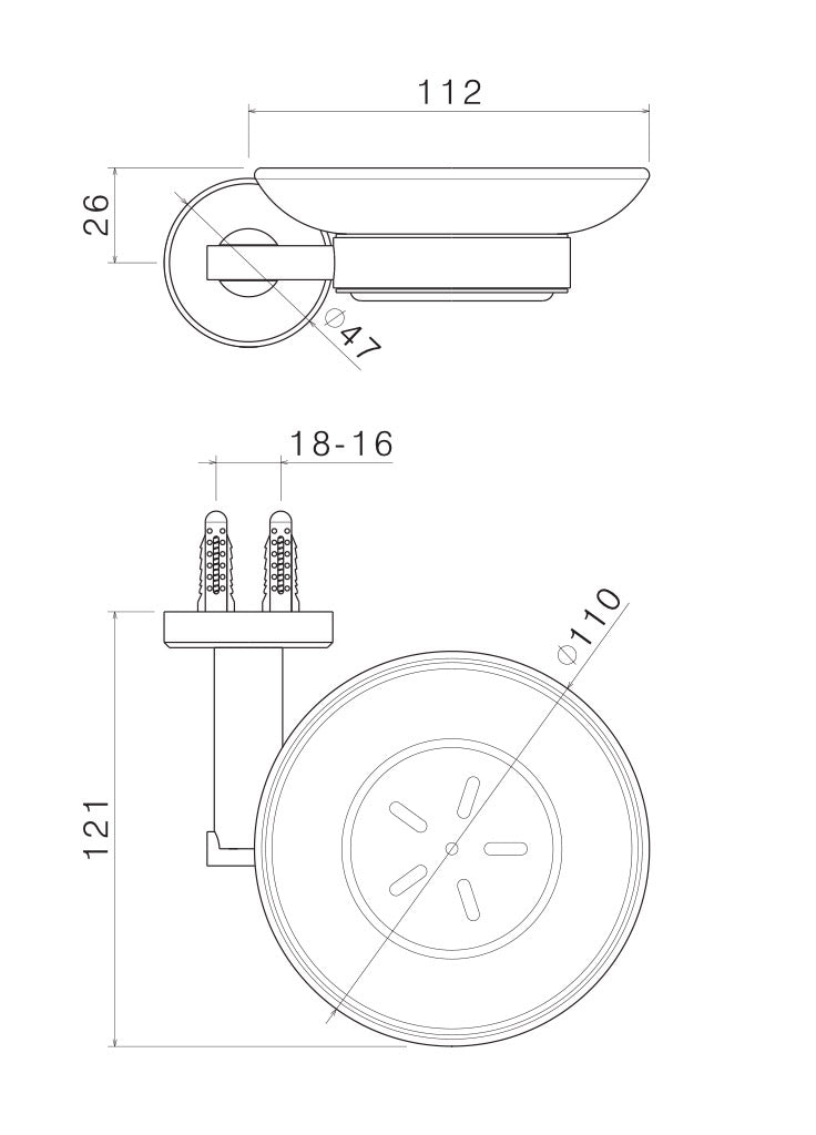 Porta Sapone da Parete in Acciaio Inox Satinato Nilo