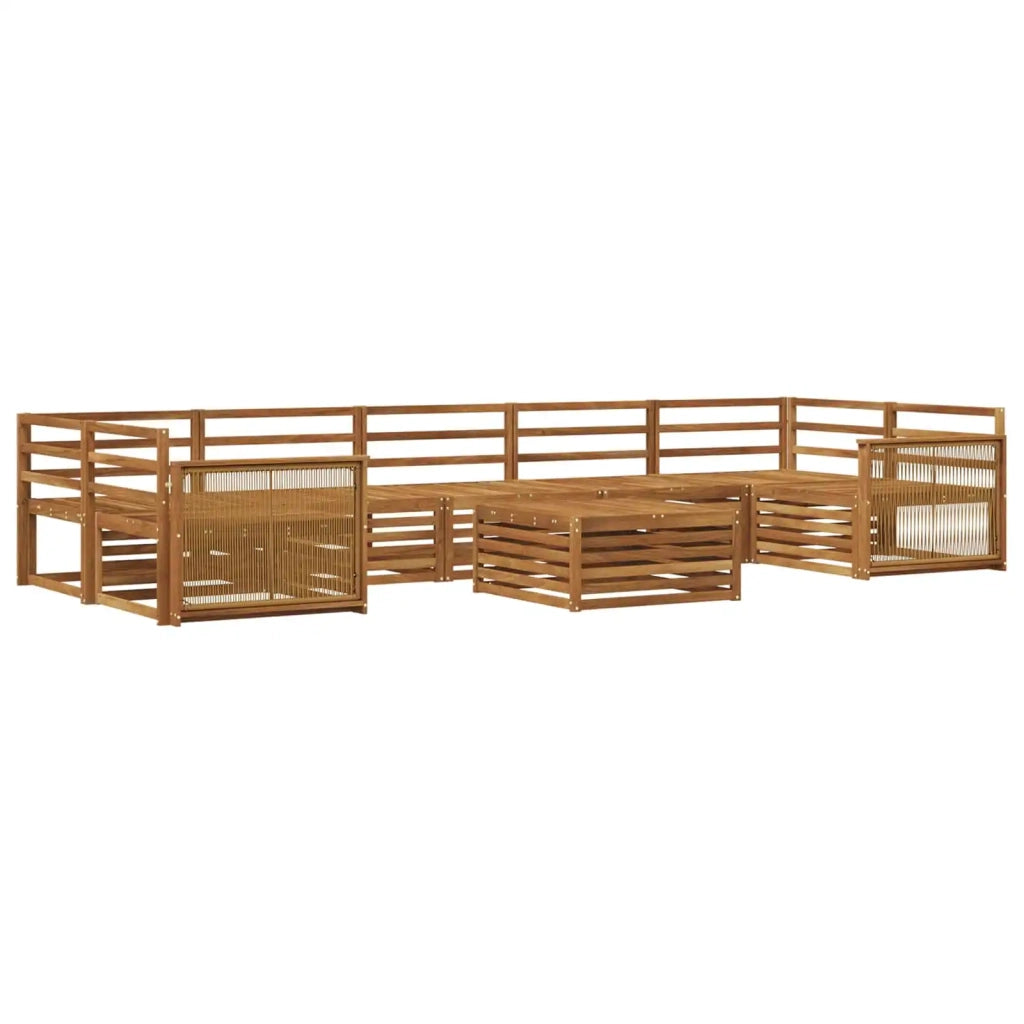 Set di divani da esterno 8 pz Naturale Legno di Acacia Massello 3383147